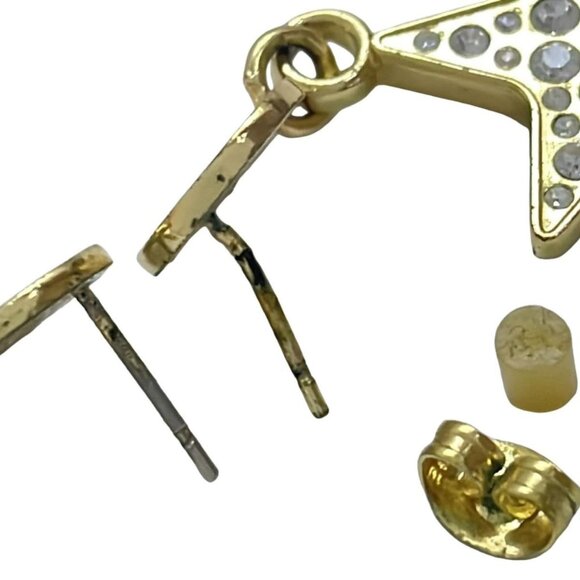 Auth COACH - Gold Clear Hardware Rhinestones Earrings - Picture 3 of 3